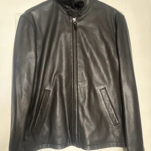 Polo by Ralph Lauren Black Leather Bomber Jacket